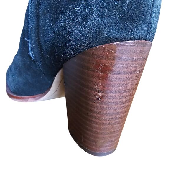 Sam Edelman Blake Black Suede Heels Boots Booties Side Zipper Block Heel 8.5 EUC - Picture 12 of 12